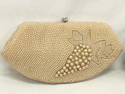 平和屋着物▼和装小物　和装ビーズバッグまとめて4点　総ビーズ　縞　成り物　黒色　丁字色　赤紫色　逸品　DABJ2130xg