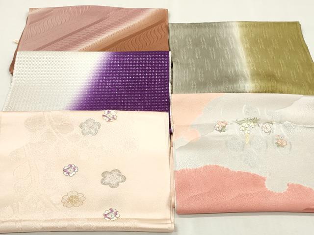 平和屋着物★和装小物　帯揚げ5枚セット　正絹　全て丹後ちりめん　逸品　未使用　DABJ2156xg