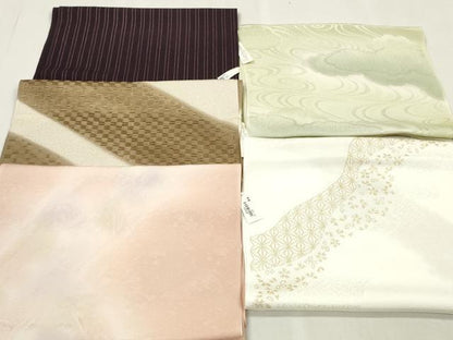 平和屋着物★和装小物　帯揚げ5枚セット　正絹　全て丹後ちりめん　逸品　未使用　DABJ2157xg