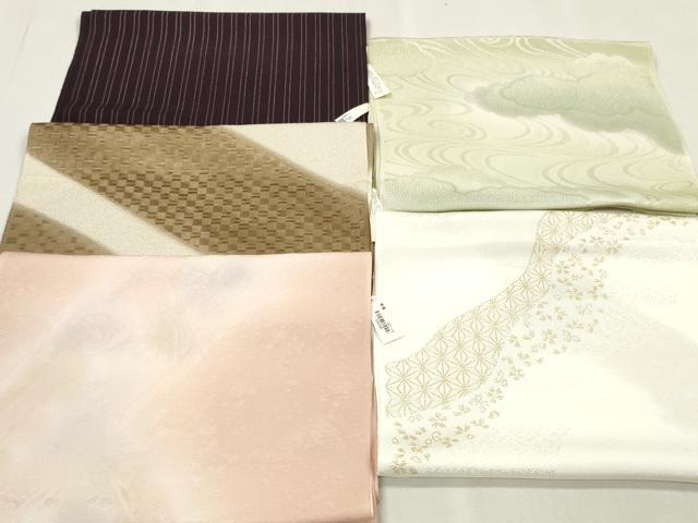 平和屋着物★和装小物　帯揚げ5枚セット　正絹　全て丹後ちりめん　逸品　未使用　DABJ2157xg