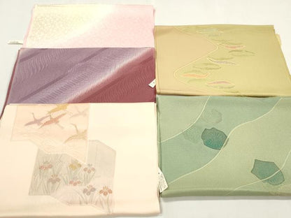 平和屋着物★和装小物　帯揚げ5枚セット　正絹　全て丹後ちりめん　逸品　未使用　DABJ2161xg