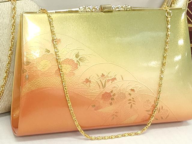 平和屋着物▼和装小物　和装バッグまとめて3点　ハンドバッグ　クラッチ　佐賀錦　草花文　紗綾形舞桜文　金糸　逸品　DABJ2359xg