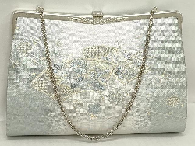 平和屋着物▼和装小物 和装バッグまとめて3点 ハンドバッグ クラッチ 佐賀錦 舞桜文 地紙重ね草花文 流水文 金銀糸 逸品 DABJ2360xg
