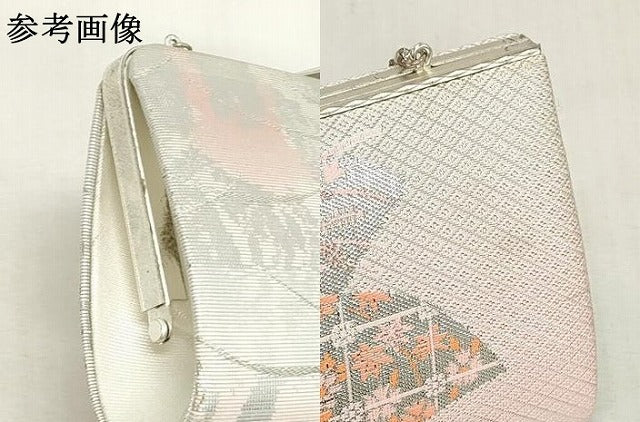 平和屋着物▼和装小物 和装バッグまとめて3点 ハンドバッグ クラッチ 佐賀錦 扇面花文 御所車花文 芝草文 金銀糸 逸品 DABJ2365xg