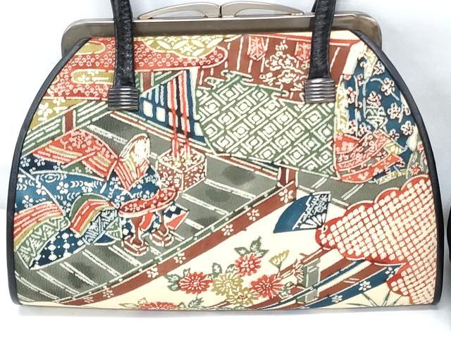 平和屋着物▼和装小物　和装バッグまとめて3点　ハンドバッグ　クラッチ　人物風景文　花松文　逸品　DABJ2370xg