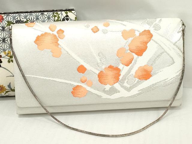 平和屋着物▼和装小物　和装バッグまとめて4点　ハンドバッグ　クラッチ　佐賀錦　枝花文　草花文　銀糸　逸品　DABJ2375xg