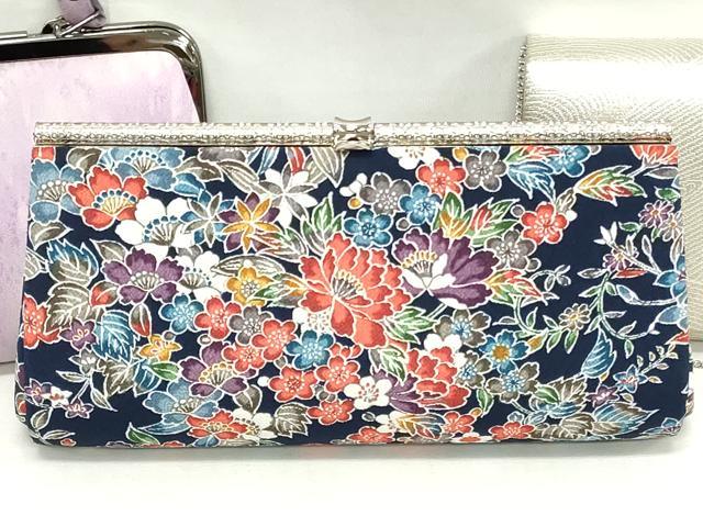 平和屋着物▼和装小物　和装バッグまとめて3点　ハンドバッグ　クラッチ　佐賀錦　草花文　霞文　銀糸　逸品　DABJ2387xg