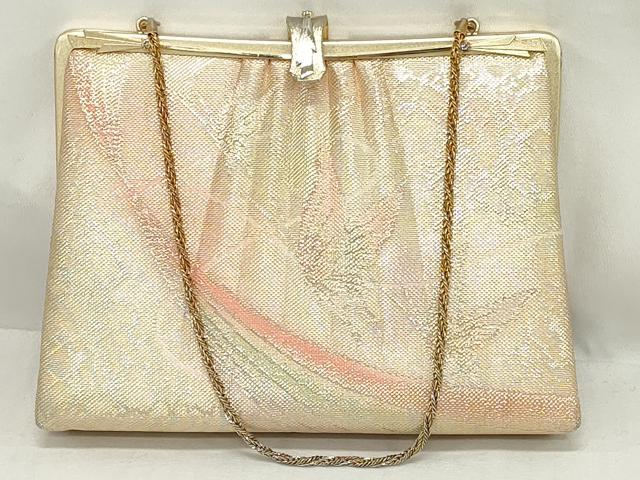 平和屋着物▼和装小物　和装バッグまとめて3点　ハンドバッグ　クラッチ　佐賀錦　吉祥花文　花蝶文　金銀糸　逸品　DABJ2388xg