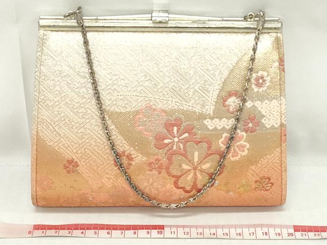 平和屋着物▼和装小物　和装バッグまとめて3点　ハンドバッグ　クラッチ　佐賀錦　吉祥花文　花蝶文　金銀糸　逸品　DABJ2388xg