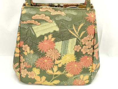 平和屋着物▼和装小物　和装バッグまとめて3点　ハンドバッグ　クラッチ　風景草花文　唐草文　逸品　DABJ2389xg