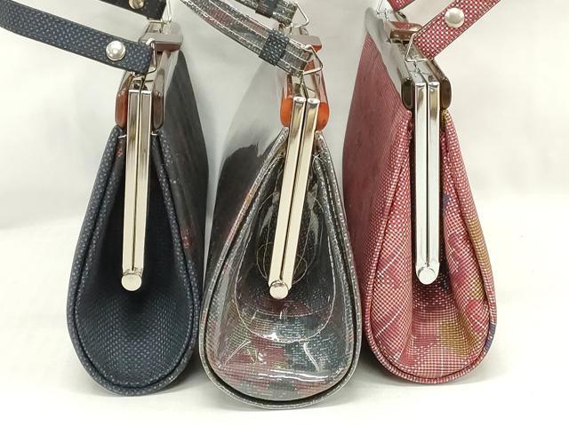 平和屋着物▼和装小物　和装バッグまとめて3点　ハンドバッグ　クラッチ　本場大島紬　7マルキ　草花文　逸品　DABJ2392xg