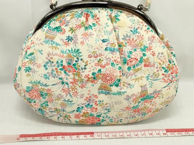 平和屋着物▼和装小物　和装バッグまとめて3点　ハンドバッグ　クラッチ　絞り　草花文　逸品　DABJ2393xg