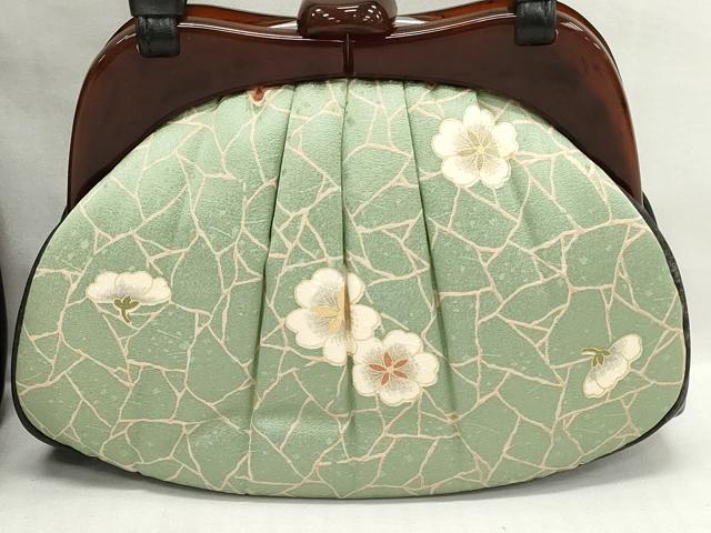 平和屋着物▼和装小物　和装バッグまとめて3点　ハンドバッグ　クラッチ　草花文　金糸　逸品　DABJ2398xg