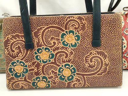 平和屋着物▼和装小物　和装バッグまとめて3点　ハンドバッグ　クラッチ　花唐草文　花丸文　吉祥花文　逸品　DABJ2399xg
