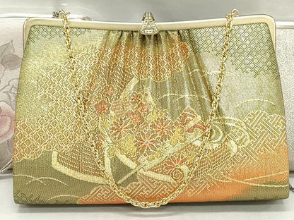 平和屋着物▼和装小物　和装バッグまとめて3点　ハンドバッグ　クラッチ　佐賀錦　吉祥花文　草花文　金銀糸　逸品　DABJ2413xg