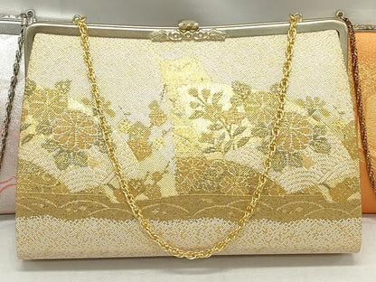 平和屋着物▼和装小物　和装バッグまとめて3点　ハンドバッグ　クラッチ　佐賀錦　地紙草花文　雲取り文　金銀糸　逸品　DABJ2421xg