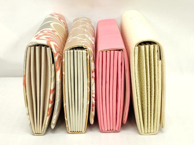 平和屋着物▼和装小物 和装バッグまとめて4点 ハンドバッグ クラッチ 佐賀錦 絞り 花唐草文 立波花文 草花文 金銀糸 逸品 DABJ2425xg