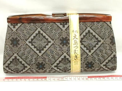 平和屋着物▼和装小物　和装バッグまとめて3点　ハンドバッグ　クラッチ　本場大島紬　龍郷柄　花菱文　流水文　逸品　DABJ2465xg