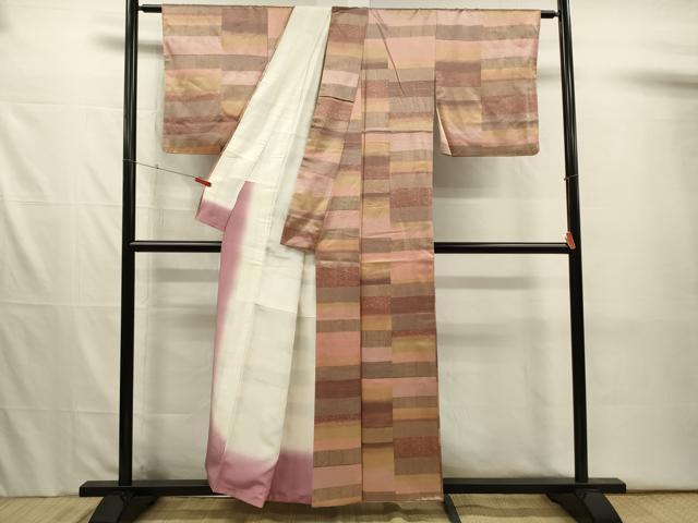 平和屋着物■上質な小紋　横段花文　正絹　逸品　DABJ2522ya