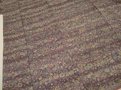 平和屋着物■上質な小紋　横段花文　正絹　逸品　DABJ2523ya