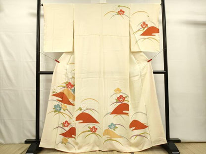 平和屋着物■訪問着　駒刺繍　風景花芝文　金彩　正絹　逸品　DABJ2524ya