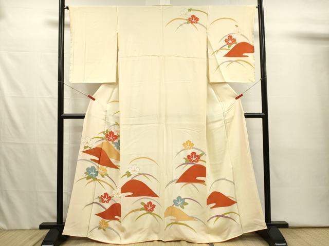 平和屋着物■訪問着　駒刺繍　風景花芝文　金彩　正絹　逸品　DABJ2524ya