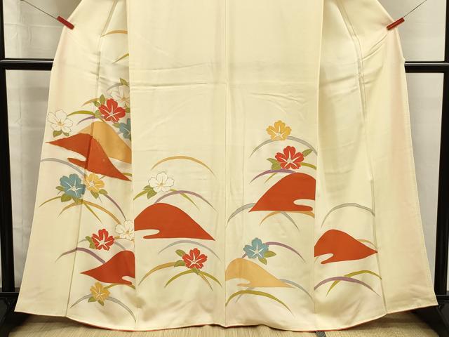 平和屋着物■訪問着　駒刺繍　風景花芝文　金彩　正絹　逸品　DABJ2524ya