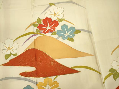 平和屋着物■訪問着　駒刺繍　風景花芝文　金彩　正絹　逸品　DABJ2524ya