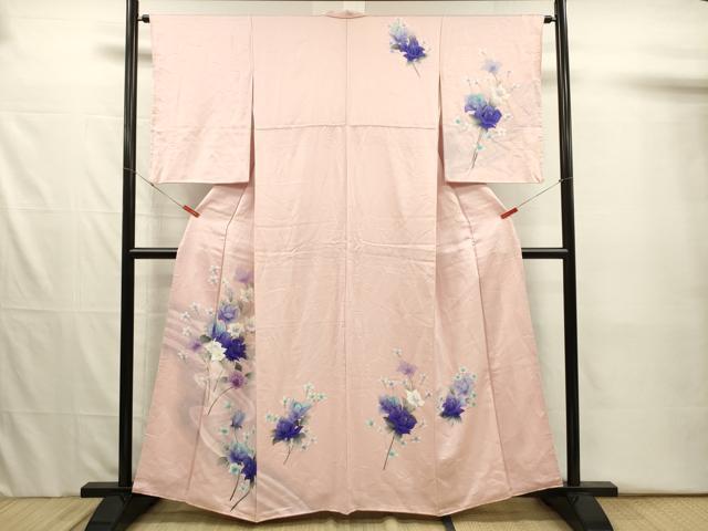 平和屋着物■訪問着　手描き　草花文　暈し染め　正絹　逸品　DABJ2527ya