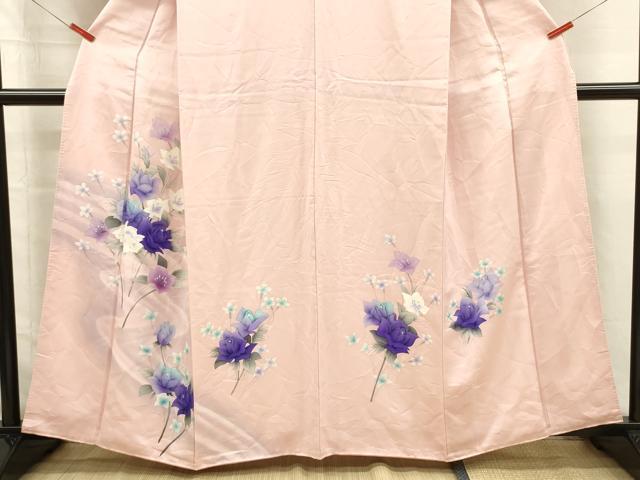 平和屋着物■訪問着　手描き　草花文　暈し染め　正絹　逸品　DABJ2527ya
