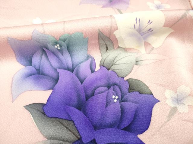 平和屋着物■訪問着　手描き　草花文　暈し染め　正絹　逸品　DABJ2527ya