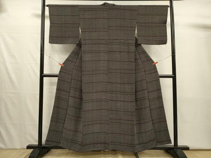 平和屋着物■上質な小紋　舞蝶文　黒地　正絹　逸品　DABJ2528ya
