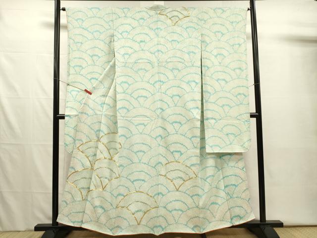 平和屋着物■豪華振袖　総絞り　駒刺繍　青海波　正絹　逸品　DABJ2530ya