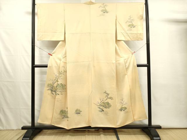 平和屋着物■訪問着　手描き　風景花文　暈し染め　正絹　逸品　DABJ2532ya