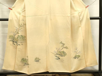 平和屋着物■訪問着　手描き　風景花文　暈し染め　正絹　逸品　DABJ2532ya
