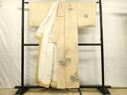 平和屋着物■訪問着　手描き　風景花文　暈し染め　正絹　逸品　DABJ2532ya