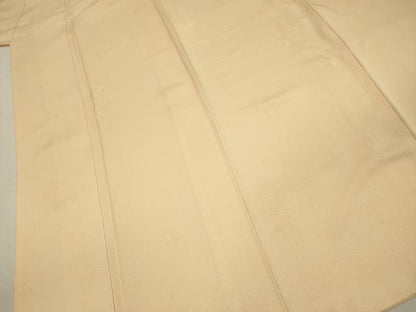 平和屋着物■上質な色無地　扇面花地紋　蜂蜜色　正絹　逸品　DABJ2535ya