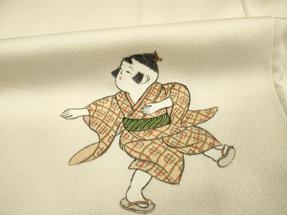 平和屋着物■訪問着　童子遊び　金彩　正絹　逸品　DABJ2537ya