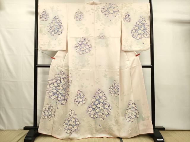 平和屋着物■訪問着　草花文　暈し染め　銀彩　正絹　逸品　DABJ2538ya