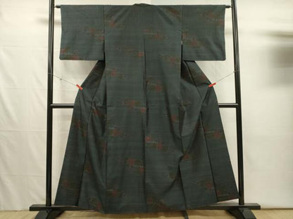 平和屋着物■本場大島紬　草葉文　正絹　逸品　DABJ2543ya
