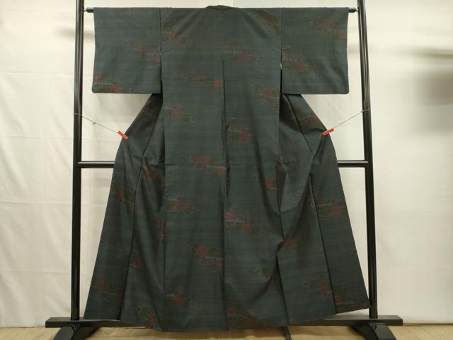 平和屋着物■本場大島紬　草葉文　正絹　逸品　DABJ2543ya