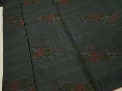 平和屋着物■本場大島紬　草葉文　正絹　逸品　DABJ2543ya