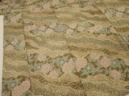 平和屋着物■上質な小紋　道長花文　鹿の子　正絹　逸品　DABJ2545ya