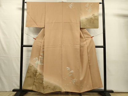平和屋着物■訪問着　風景花文　暈し染め　金彩　正絹　逸品　DABJ2549ya