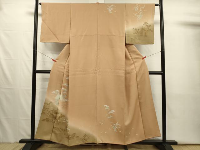平和屋着物■訪問着　風景花文　暈し染め　金彩　正絹　逸品　DABJ2549ya