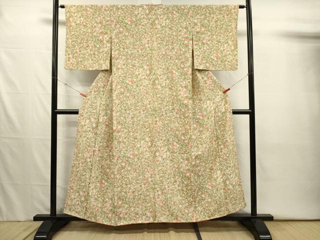 平和屋着物■上質な小紋　草花文　正絹　逸品　DABJ2552ya
