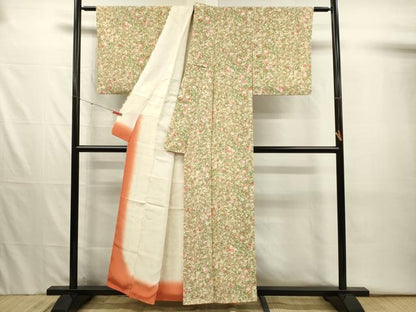 平和屋着物■上質な小紋　草花文　正絹　逸品　DABJ2552ya