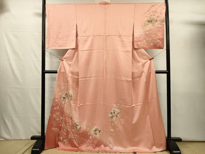 平和屋着物■訪問着　地紙花文　暈し染め　金彩　正絹　逸品　DABJ2555ya