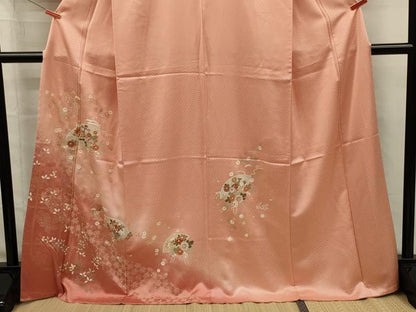 平和屋着物■訪問着　地紙花文　暈し染め　金彩　正絹　逸品　DABJ2555ya