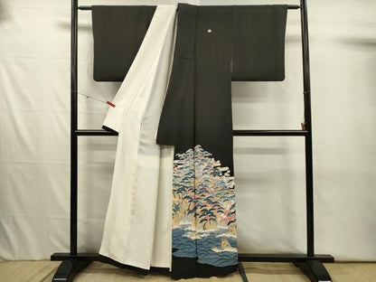平和屋着物■豪華黒留袖　作家物　立波花松文　枝梅　正絹　逸品　DABJ2557ya